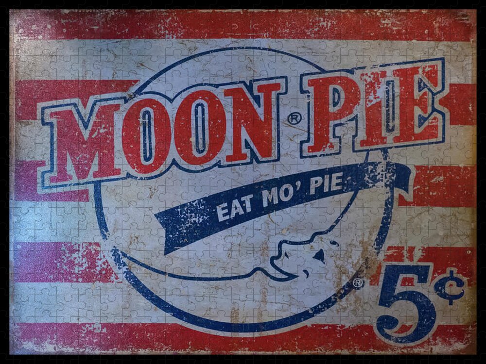Moon Pie Jigsaw Puzzle featuring the photograph Moon pie sign 2 by Flees Photos