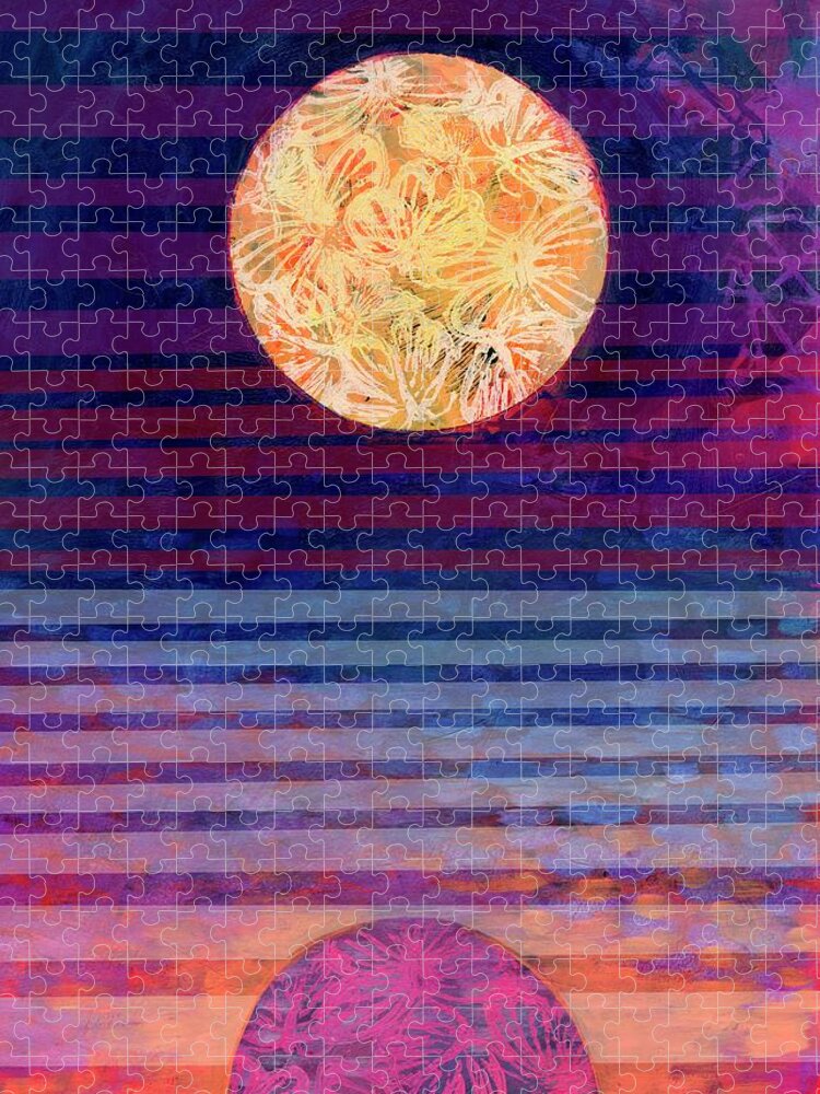 Moon Jigsaw Puzzle featuring the mixed media Moon Power by Jennifer Lommers