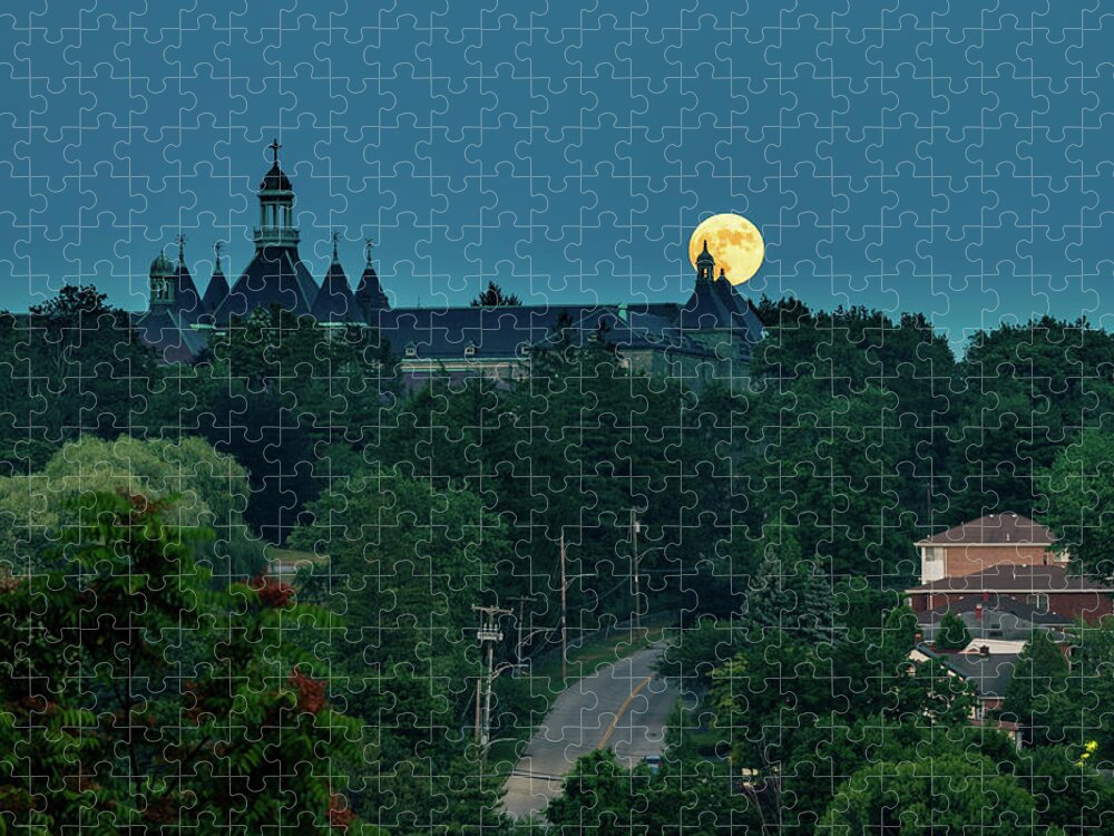 Dunwoodie Jigsaw Puzzle featuring the photograph Moonrise over Dunwoodie 2 by Kevin Suttlehan