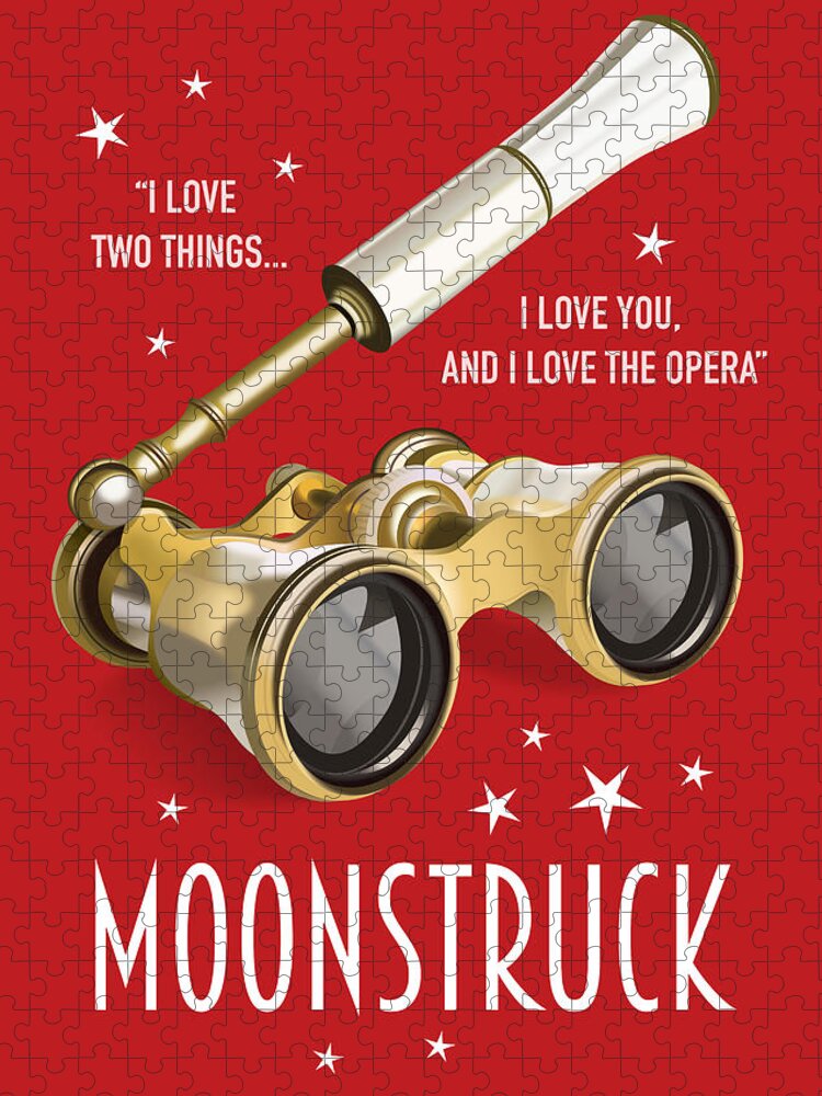 Movie Poster Jigsaw Puzzle featuring the digital art Moonstruck - Alternative Movie Poster by Movie Poster Boy