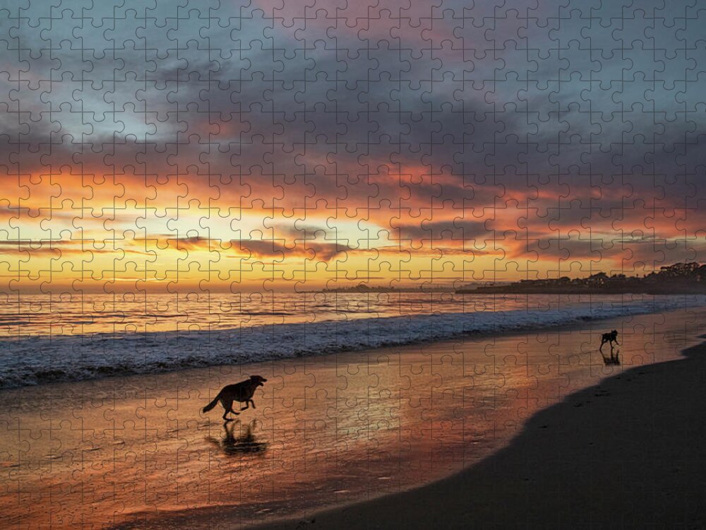 Santa Cruz Jigsaw Puzzle featuring the photograph Moran Beach Sunset #1 by Carla Brennan
