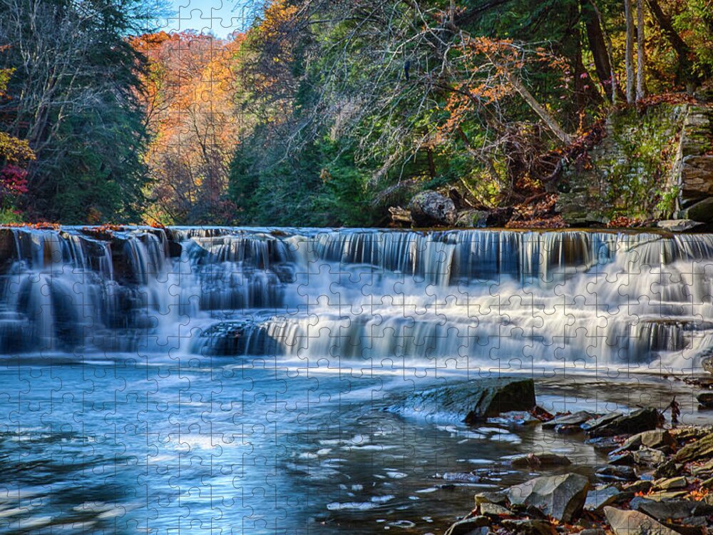 Squaw Jigsaw Puzzle featuring the photograph More of this beautiful Squaw Rock Falls - Chagrin River by Jack R Perry