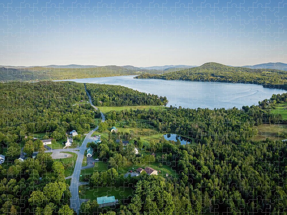 Vermont Jigsaw Puzzle featuring the photograph Morgan Vermont With Lake Seymour - Spring 2021 by John Rowe