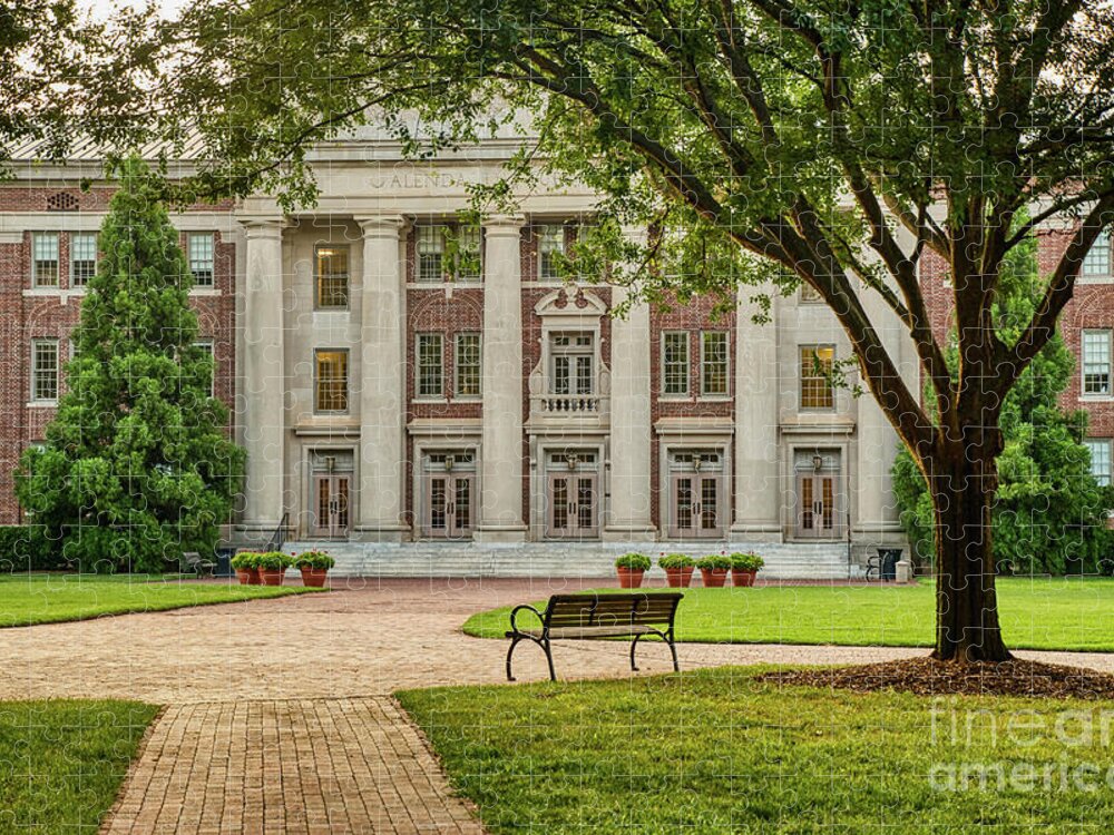 Building Jigsaw Puzzle featuring the photograph Morning at Davidson College Campus by Amy Dundon