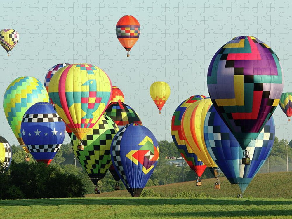 Balloon Jigsaw Puzzle featuring the photograph Morning Drift by Lens Art Photography By Larry Trager