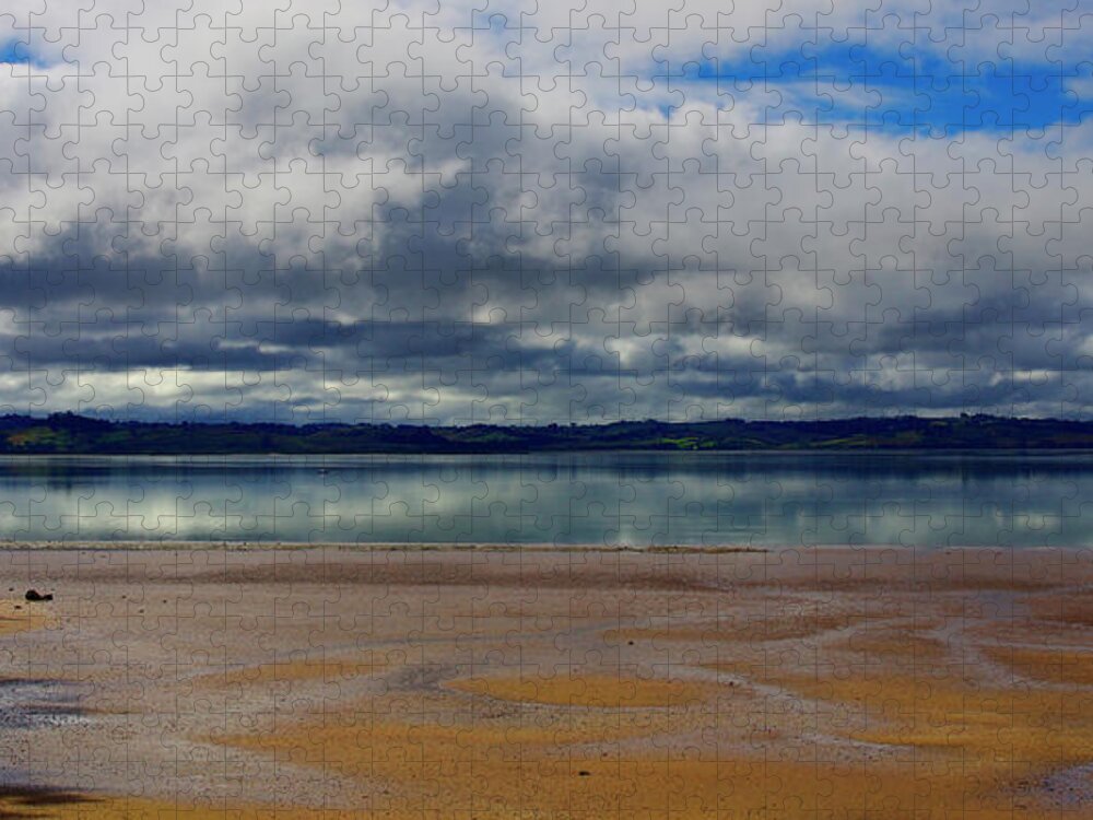 Clouds Jigsaw Puzzle featuring the photograph Morning Reflections on the Water - Shelly Beach, New Zealand by Kenneth Lane Smith