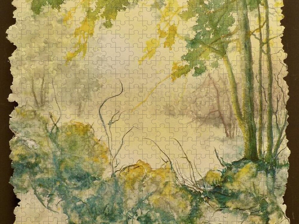 Watercolor Jigsaw Puzzle featuring the painting Morning Serenity by Carolyn Rosenberger