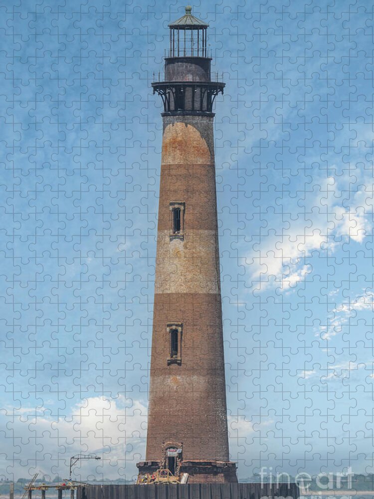 Morris Island Lighthouse Jigsaw Puzzle featuring the photograph Morris Island Lighthouse - Charleston South Carolina - Standing Tall by Dale Powell