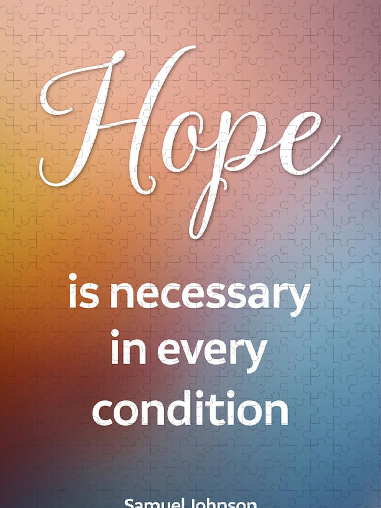 Hope Jigsaw Puzzle featuring the digital art Motivational Hope Quote by Matthias Hauser