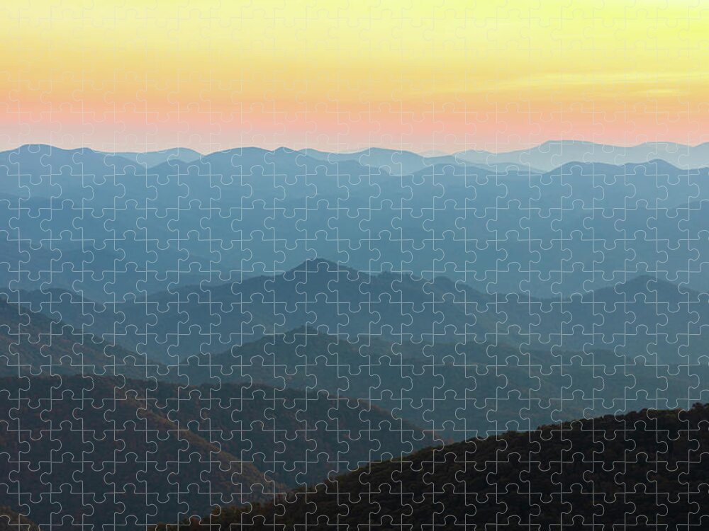 Cowee Moutain Jigsaw Puzzle featuring the photograph Mountain Layers At Cowee Overlook by Jordan Hill