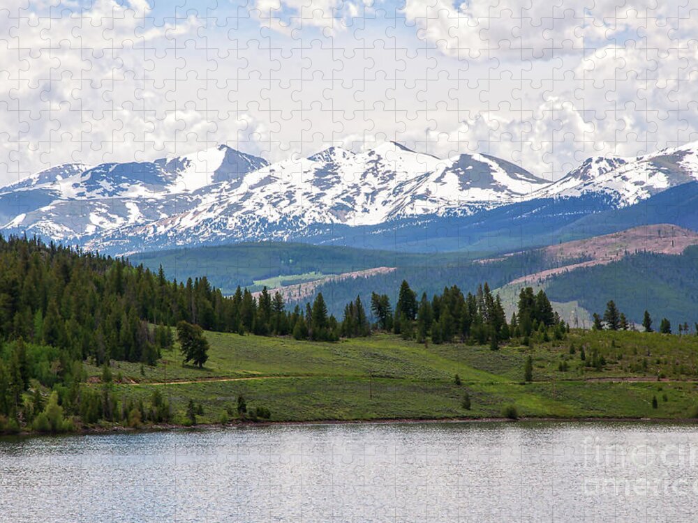 Colorado Jigsaw Puzzle featuring the digital art Mountain Range Above Lake Dillon by Kirt Tisdale