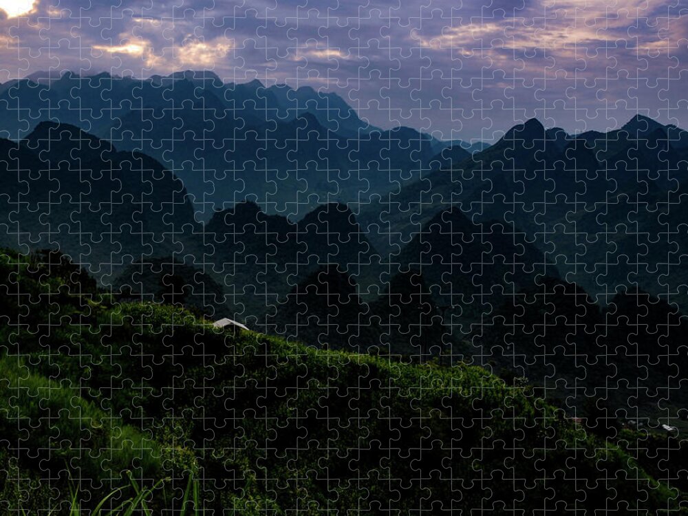 Ha Giang Jigsaw Puzzle featuring the photograph Waiting For The Night - Ha Giang Loop Road. Northern Vietnam by Earth And Spirit