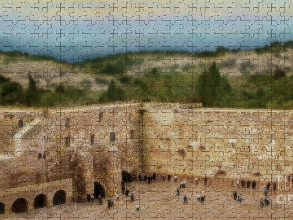Jerusalem Jigsaw Puzzle featuring the digital art Mountains Surround Jerusalem 2 by Constance Woods