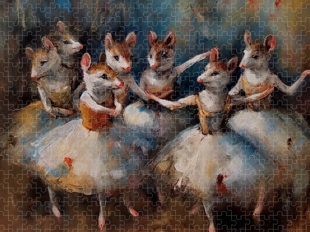 Dancers Jigsaw Puzzle featuring the photograph Mouse Ballerinas by Andrea Kollo
