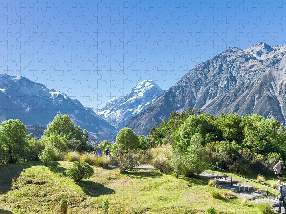 New Zealand Jigsaw Puzzle featuring the photograph Mt. Cook from the Aoraki National Park, New Zealand #5 by Elaine Teague