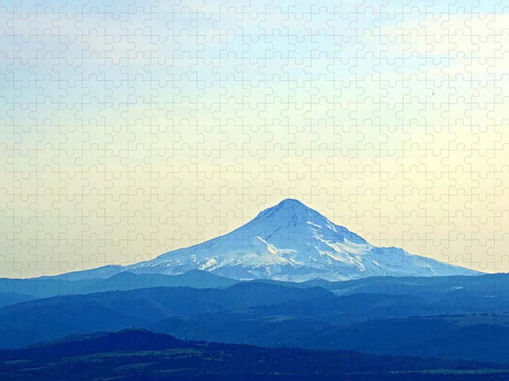 Landscape Jigsaw Puzzle featuring the photograph Mt Hood At Dusk by Bill TALICH
