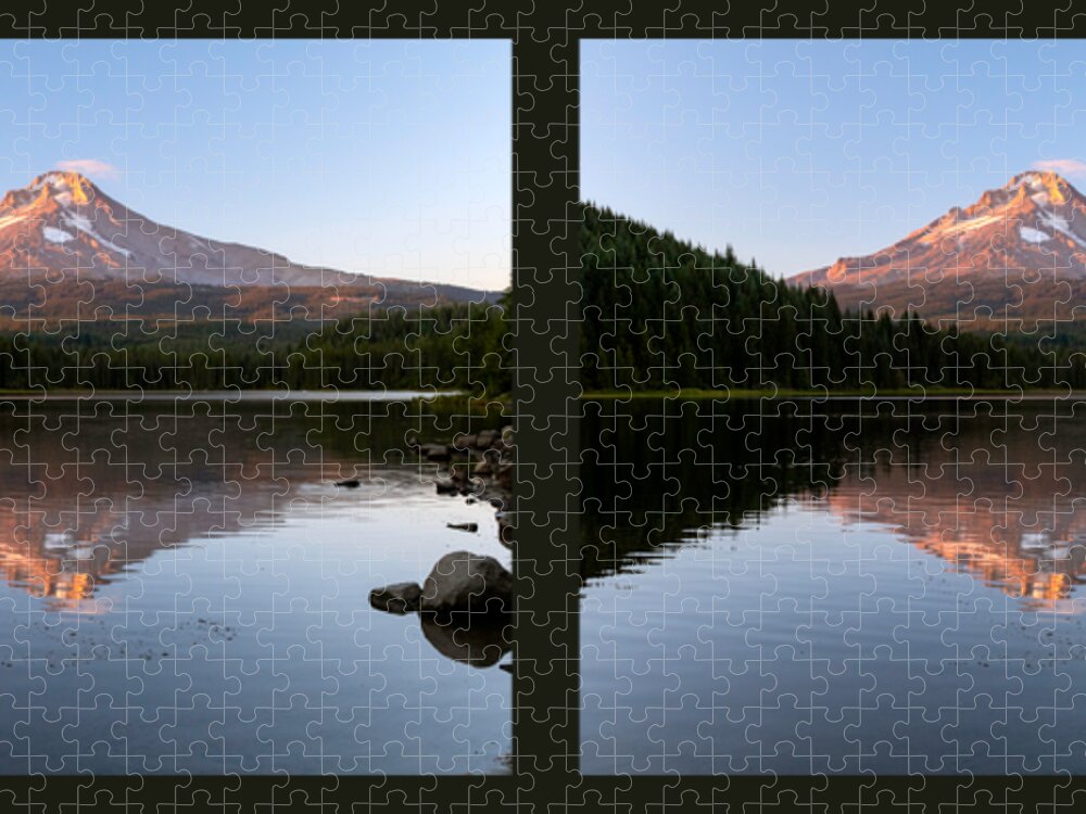 Mt. Hood Jigsaw Puzzle featuring the photograph Mt. Hood from Trillium Lake by Catherine Avilez