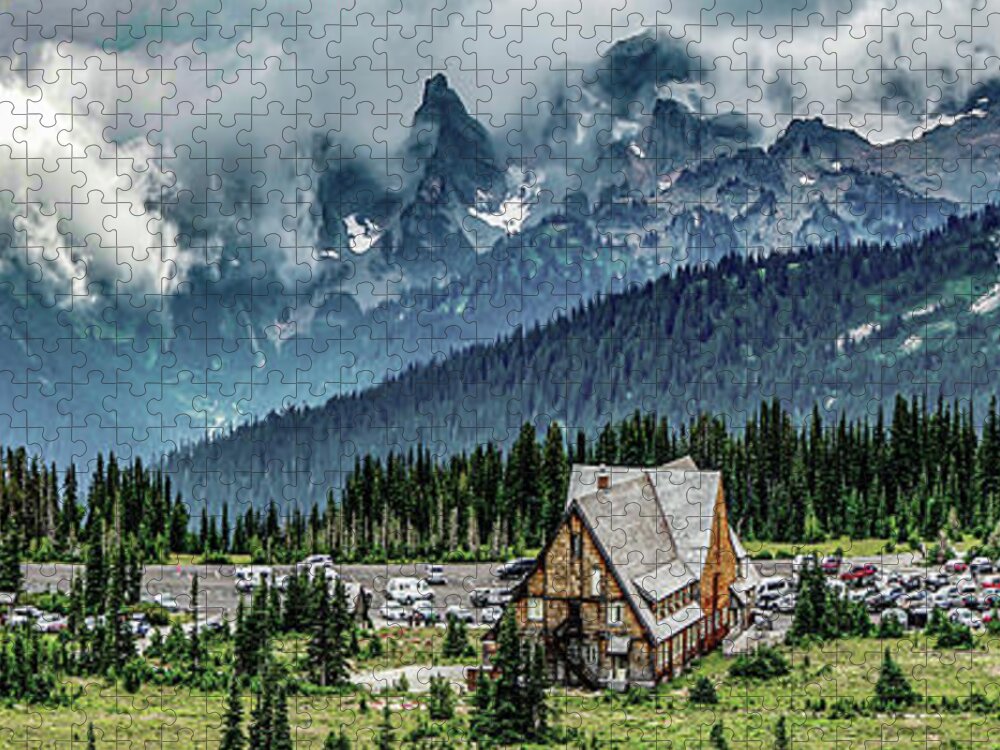 Panorama Jigsaw Puzzle featuring the photograph Mt Rainier Panorama by Bob Slitzan