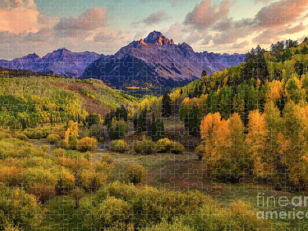 Autumn Jigsaw Puzzle featuring the photograph Mt Sneffels Sunset by Ronda Kimbrow