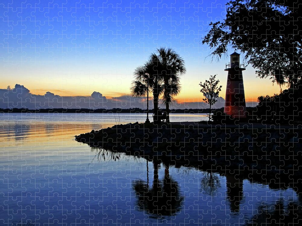 Lighthouse Jigsaw Puzzle featuring the photograph Mt.Dora Lighthouse at Sunset by Shara Abel