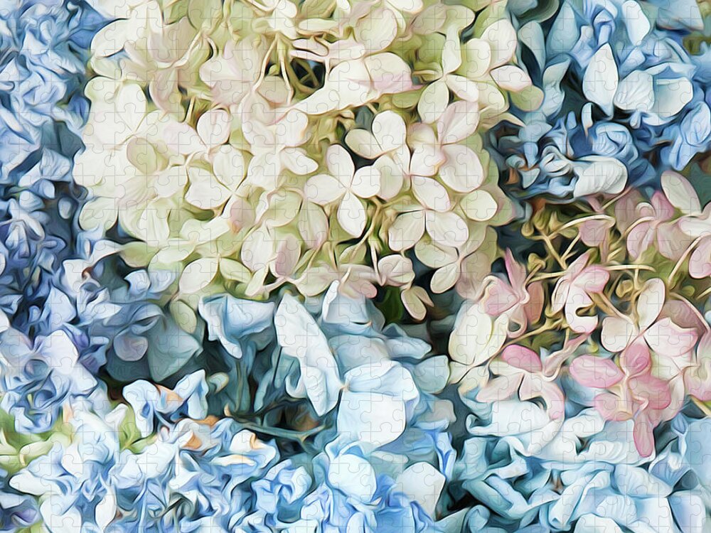 Hydrangea Jigsaw Puzzle featuring the photograph Multi Colored Hydrangea by Theresa Tahara