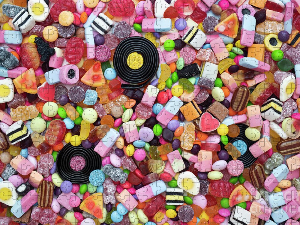 Sweets Jigsaw Puzzle featuring the photograph Multicoloured Sweets by Tim Gainey
