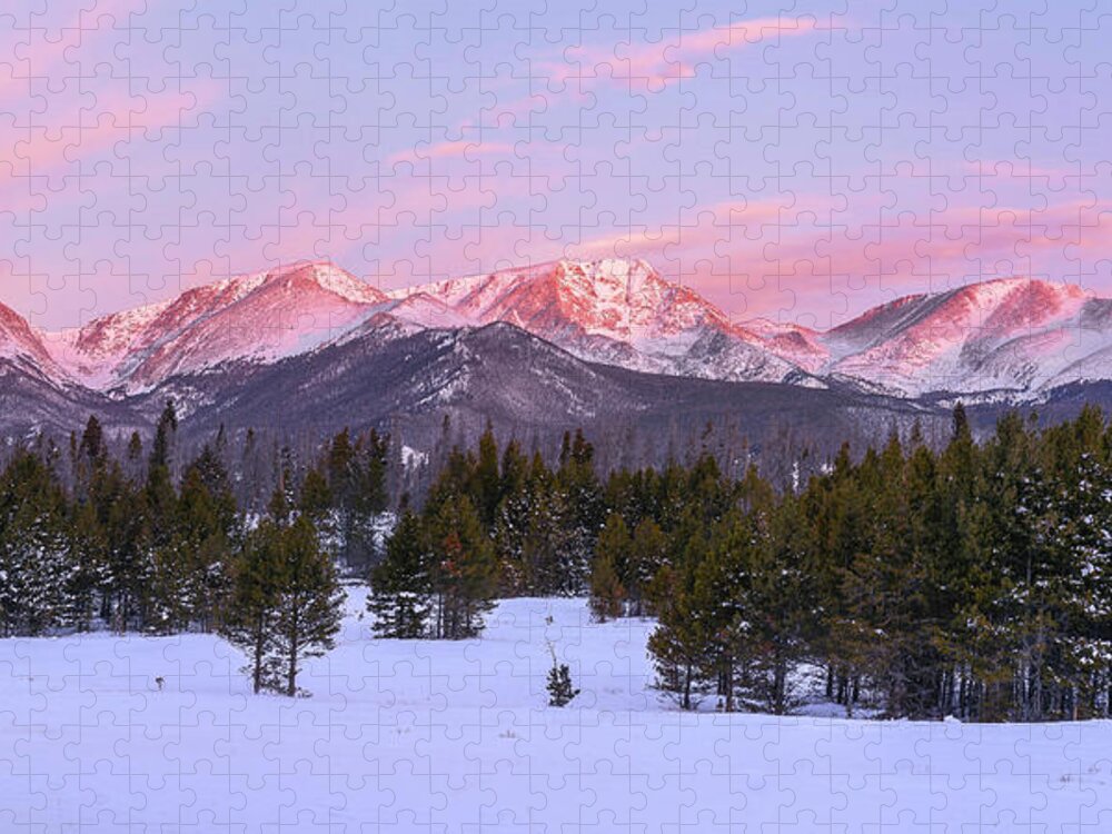 Rocky Mountain National Park Jigsaw Puzzle featuring the photograph Mummy Range Winter Sunrise by Aaron Spong