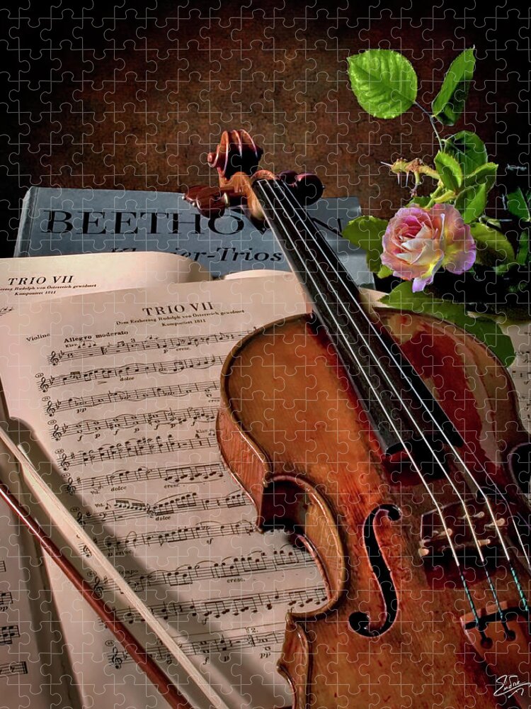 Strad Jigsaw Puzzle featuring the photograph Music Is The Universal Language by Endre Balogh