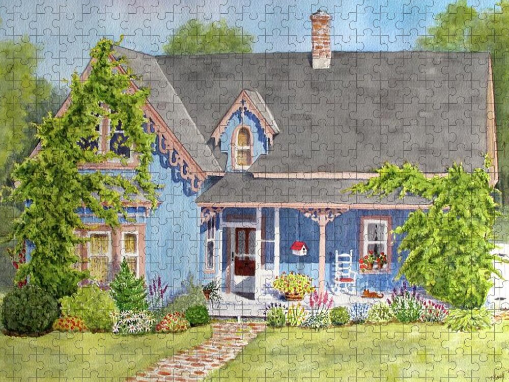 House Jigsaw Puzzle featuring the painting My Blue Heaven by Mary Ellen Mueller Legault