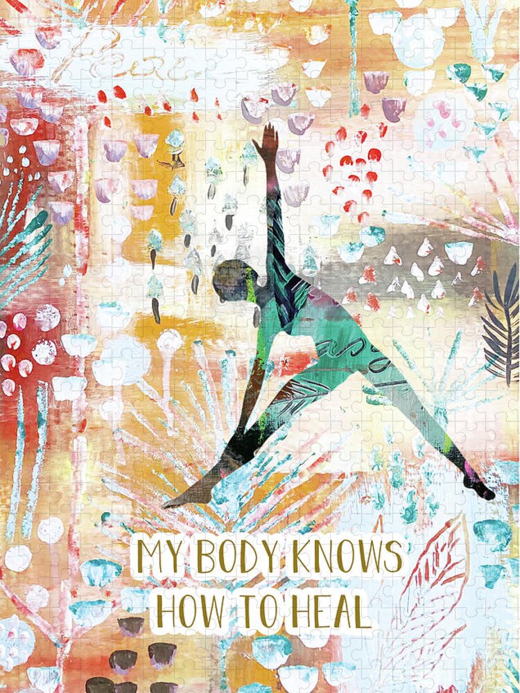 My Body Knows How To Heal Jigsaw Puzzle featuring the mixed media My body knows how to heal by Claudia Schoen