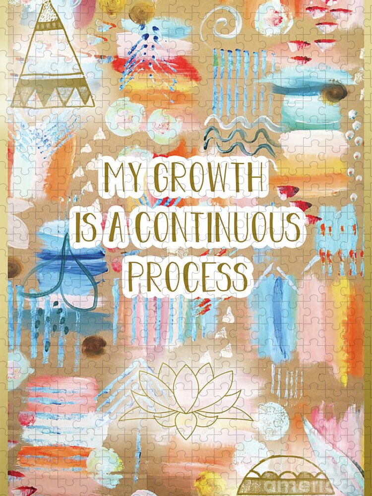 My Growth Is A Continuous Process Jigsaw Puzzle featuring the mixed media My Growth is a continuous Process by Claudia Schoen