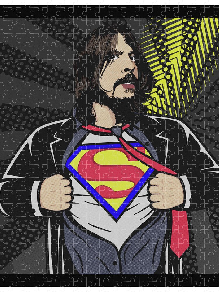 Dave Grohl Jigsaw Puzzle featuring the digital art My Hero by Christina Rick