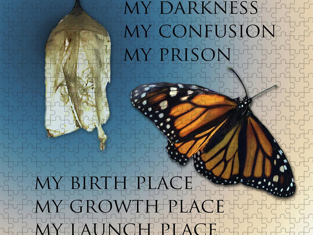 Butterfly Jigsaw Puzzle featuring the digital art My Launch Place by Jacqueline Shuler