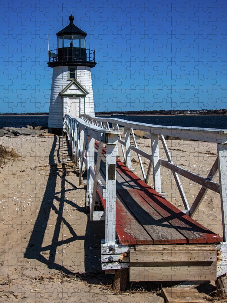 Nantucket Jigsaw Puzzle featuring the photograph Nantucket lighthouse at Brant point by Jeff Folger