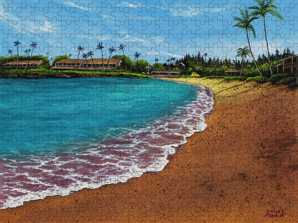 Beach Jigsaw Puzzle featuring the painting Napili Bay During Covid 19 by Darice Machel McGuire
