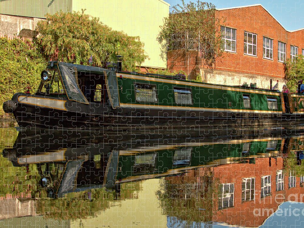 Canals Jigsaw Puzzle featuring the photograph Narrowboat Symmetry by Stephen Melia