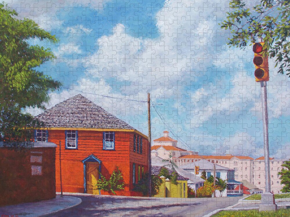 Nassau Jigsaw Puzzle featuring the painting Nassau Lockdown by Ritchie Eyma