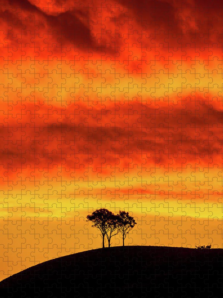 Vibrant Red Clouds Jigsaw Puzzle featuring the photograph Natures BBQ by Az Jackson
