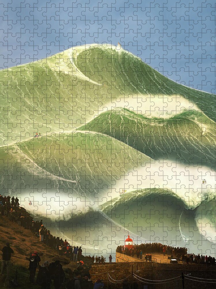 #faatoppicks Jigsaw Puzzle featuring the digital art Nazare Morning by Mattias Hammar