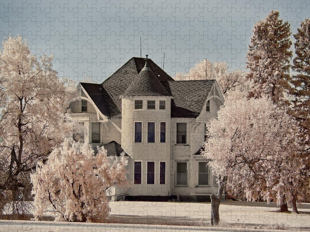 Leeds Jigsaw Puzzle featuring the photograph ND Victorian Prairie Mansion near Leeds, ND by Peter Herman