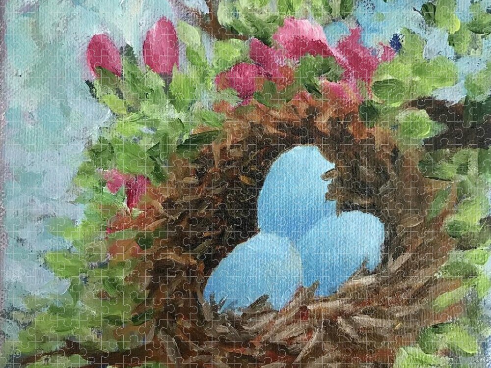 Eggs Jigsaw Puzzle featuring the painting Nest eggs by Milly Tseng