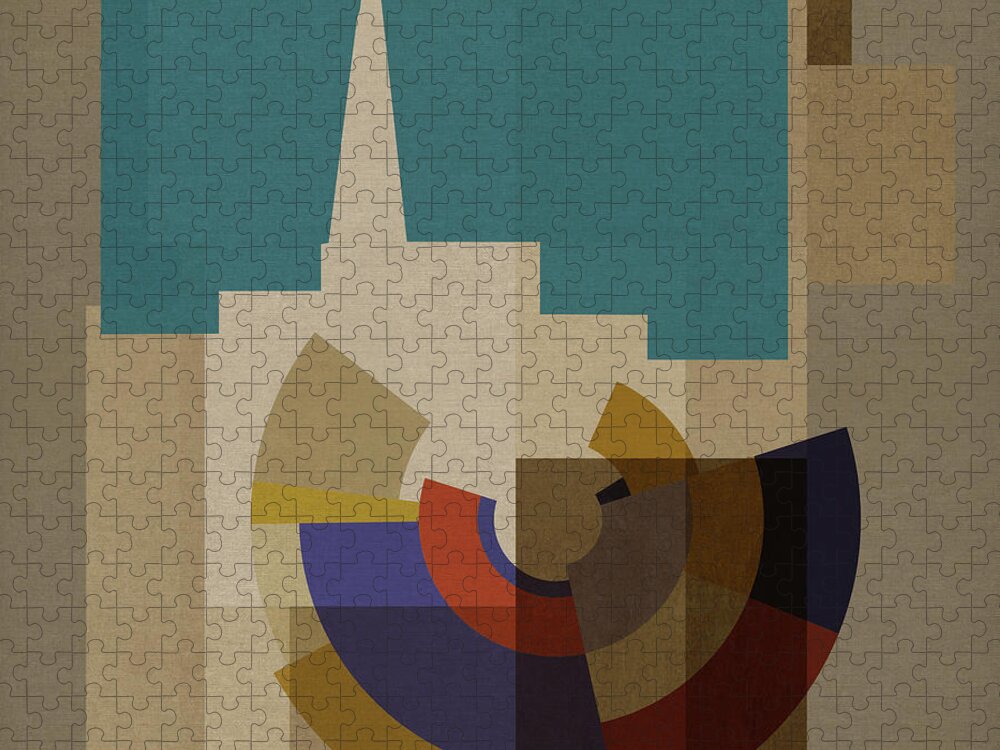 London Jigsaw Puzzle featuring the mixed media New Capital Square - Shard by BFA Prints