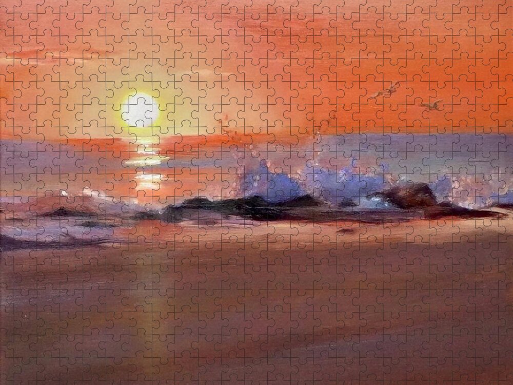 Sunrise Jigsaw Puzzle featuring the painting New Day Dawning by Lori Ippolito