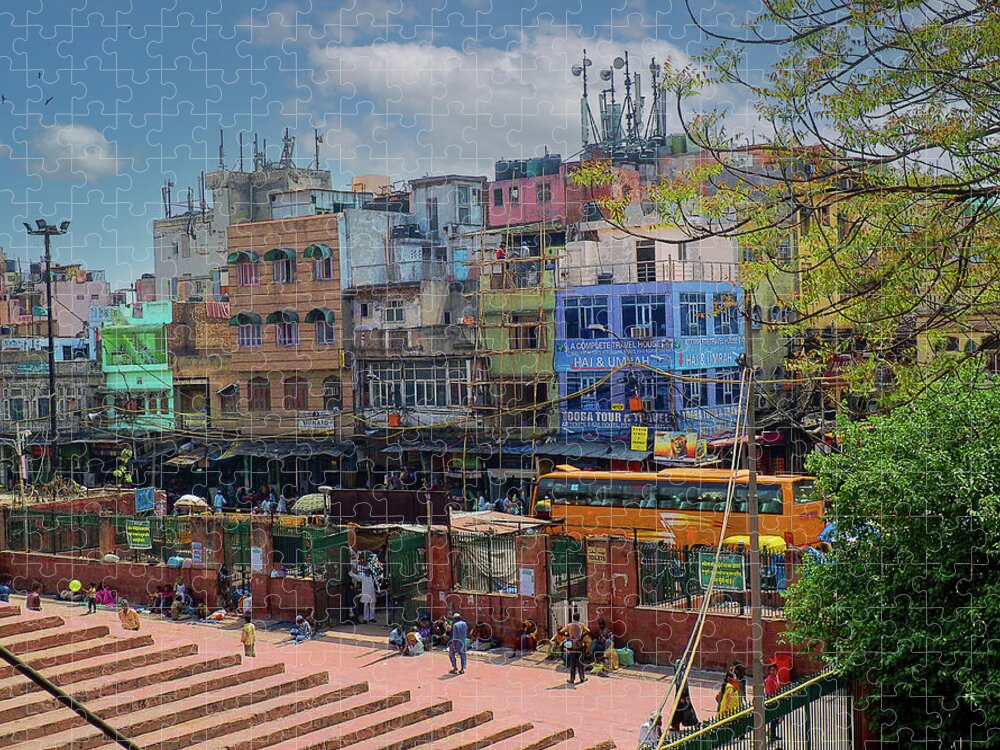 India Jigsaw Puzzle featuring the photograph New Delhi Street by C H Apperson