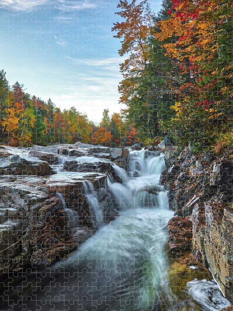 Rocky Gorge Jigsaw Puzzle featuring the photograph New Hampshire Fall Foliage at Rocky Gorge by Juergen Roth