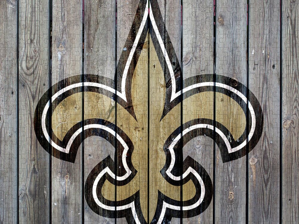 New Orleans Saints Jigsaw Puzzle featuring the digital art New Orleans Saints Wood Art by CAC Graphics