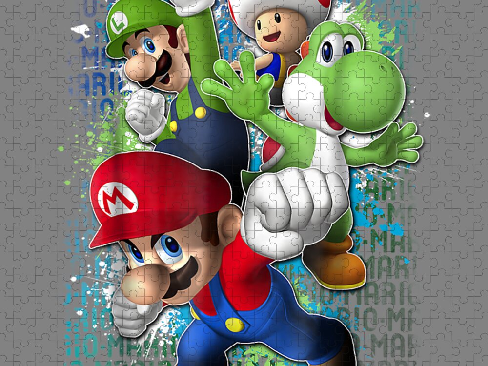 Nintendo Super Mario Luigi Paint Splatter Action Jigsaw Puzzle by Peru Luka  - Pixels