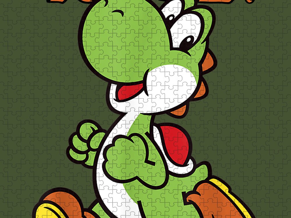 Nintendo Super Mario Yoshi Intro Jump Graphic Jigsaw Puzzle by Jia