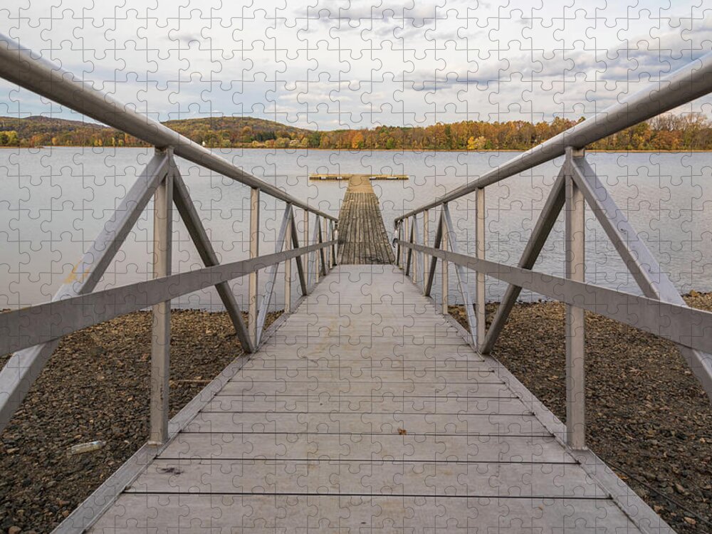 Spruce Run State Park Jigsaw Puzzle featuring the photograph No Boats Today by Kristopher Schoenleber