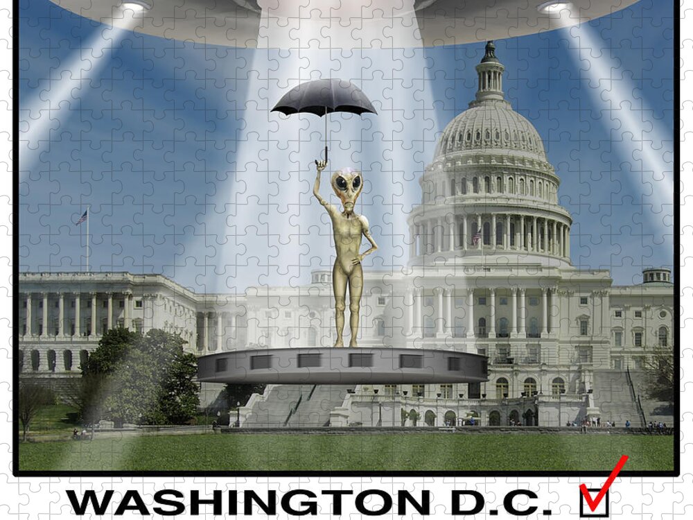 Washington Dc Jigsaw Puzzle featuring the photograph No Intelligent Life Here D C by Mike McGlothlen